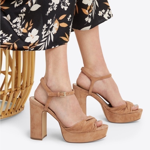 Draper James Paloma Platform Sandal - tan suede - size 10 - Picture 1 of 14